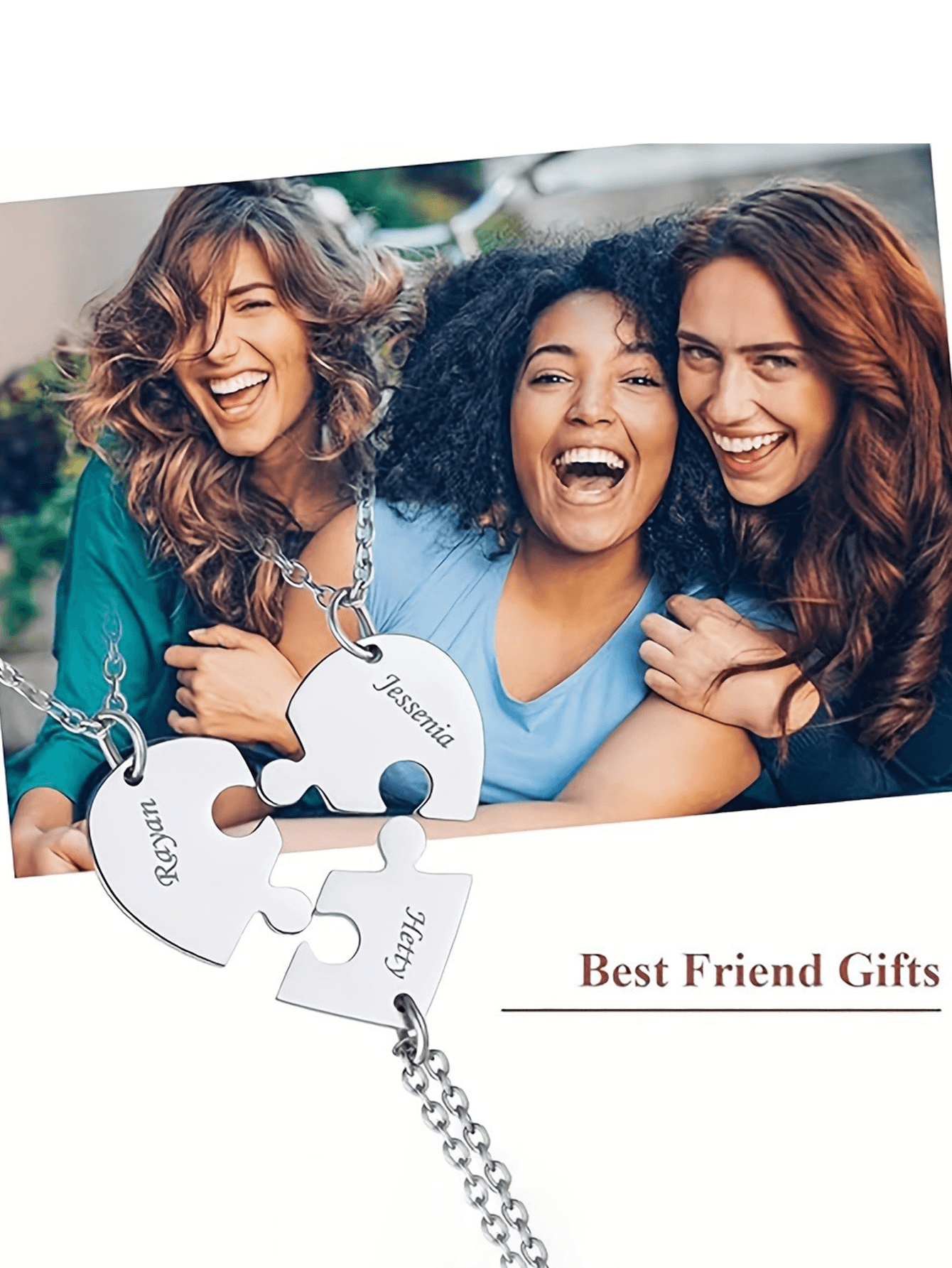 Custom Engraved Stainless Steel Puzzle Pendant
